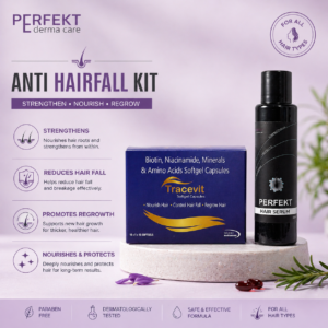 Anti-Hairfall Kit | Perfekt Hair Serum + Tracevit Capsules | Hair Fall Control & Hair Regrowth Support