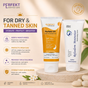 Dry & Tanned Skin Kit | Perfekt Sunscreen + Refsoderm Lotion | Sun Protection & Deep Hydration